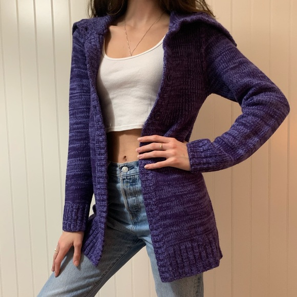 Women’s Cowl-Neck Cardigan - Picture 2 of 6